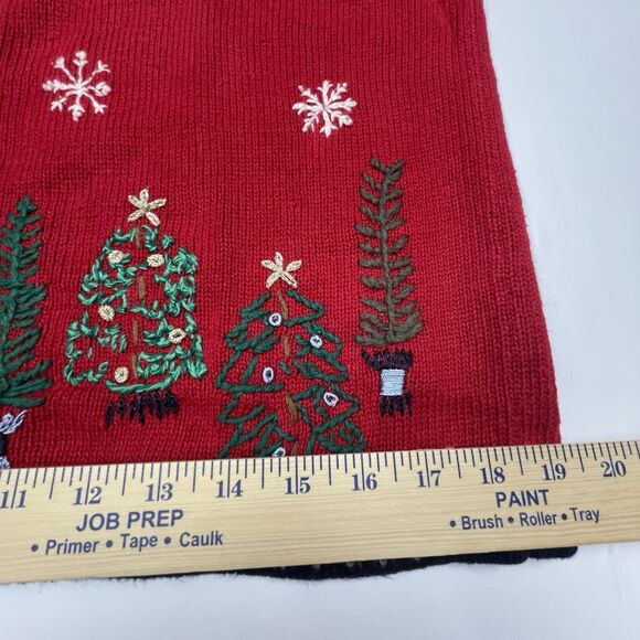Northern Reflections Cardigan Sweater Red Christmas Trees Snowflake Women's Sz M - Picture 8 of 10